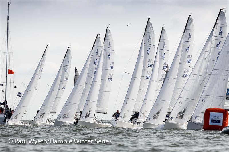 J70 start on Week 3 of the HYS Hamble Winter Series - photo © Paul Wyeth / www.pwpictures.com