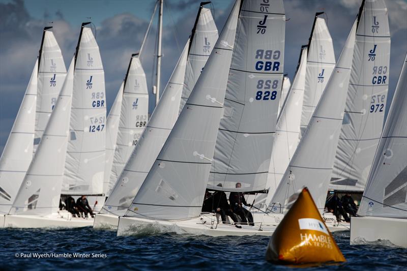 J/70 start during HYS Hamble Winter Series Race Week 2 - photo © Paul Wyeth / www.pwpictures.com