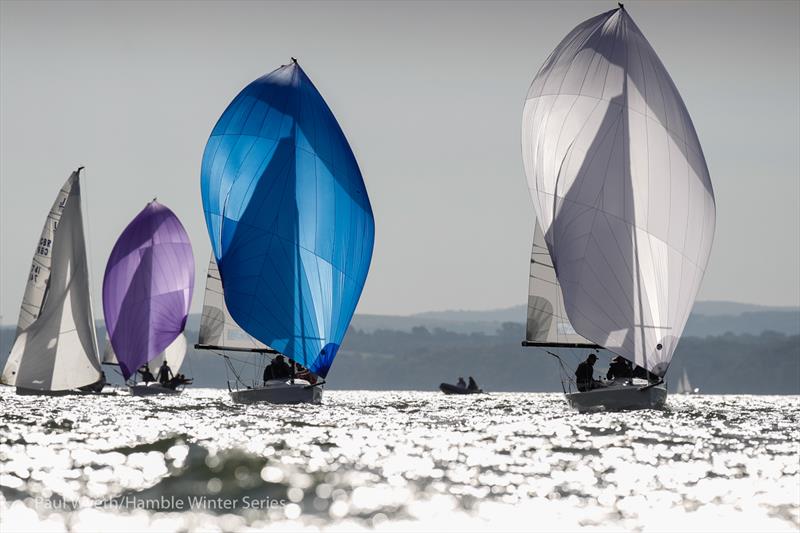 J70 fleet during HYS Hamble Winter Series Race Week 3 photo copyright Paul Wyeth / www.pwpictures.com taken at Hamble River Sailing Club and featuring the J70 class