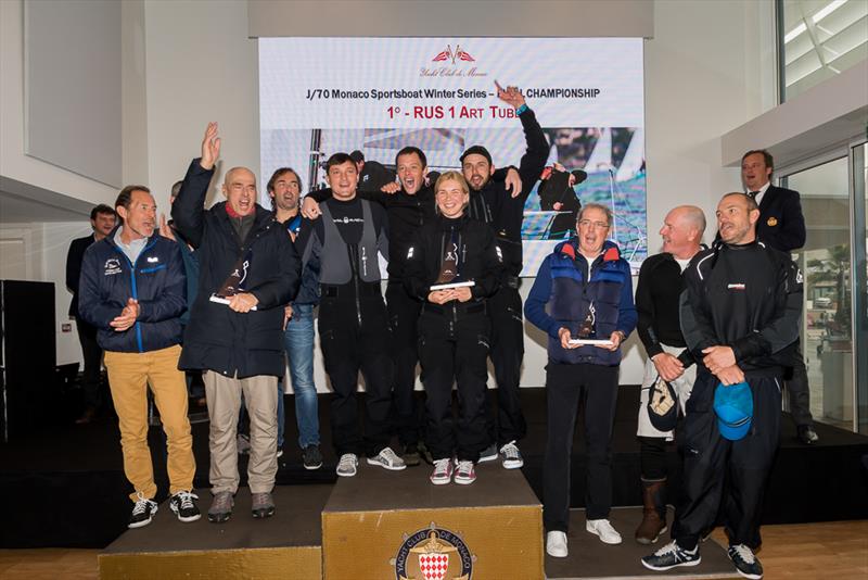 J/70 Podium - 5th Monaco Sportsboat Winter Series photo copyright Isabelle Andrieux taken at Yacht Club de Monaco and featuring the J70 class