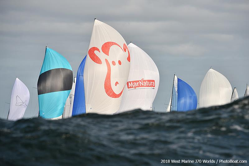 A big sea state gave a rip-roaring start to racing - 2018 West Marine J/70 World Championships - photo © 2018 West Marine J/70 Worlds / PhotoBoat.com