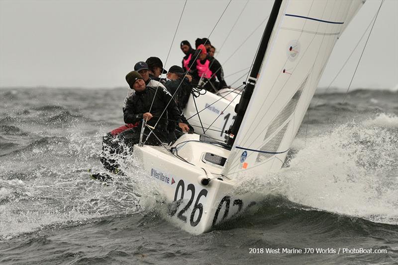 Bruce Golison (USA) racing Midlife Crisis - 2018 West Marine J/70 World Championships - Day 1 - photo © 2018 West Marine J/70 Worlds / PhotoBoat.com