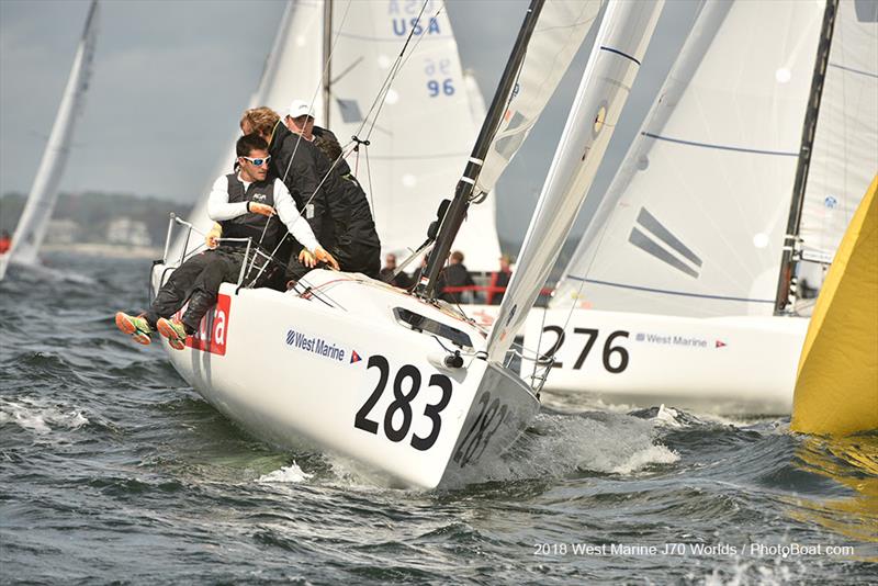 Luis Bugallo (ESP) racing Marnatura - 2018 West Marine J/70 World Championships - Day 2 - photo © 2018 West Marine J/70 Worlds / PhotoBoat.com