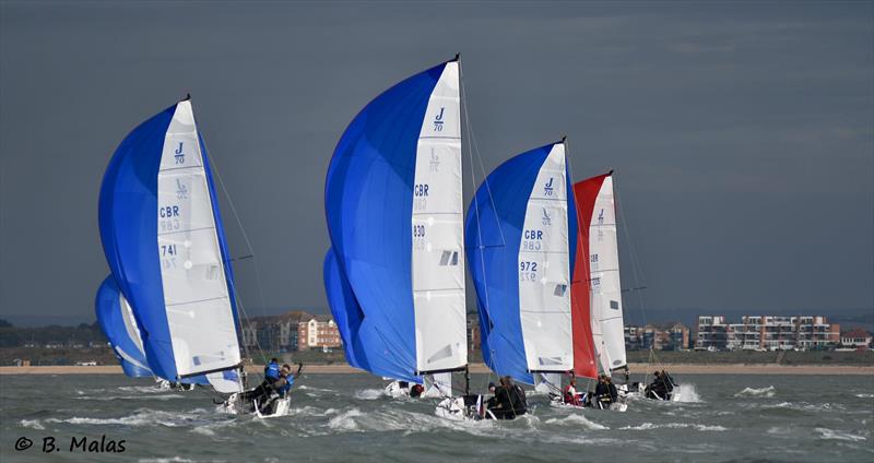 Week 1 of the Hamble One Design Championships photo copyright Bertrand Malas taken at Hamble River Sailing Club and featuring the J70 class