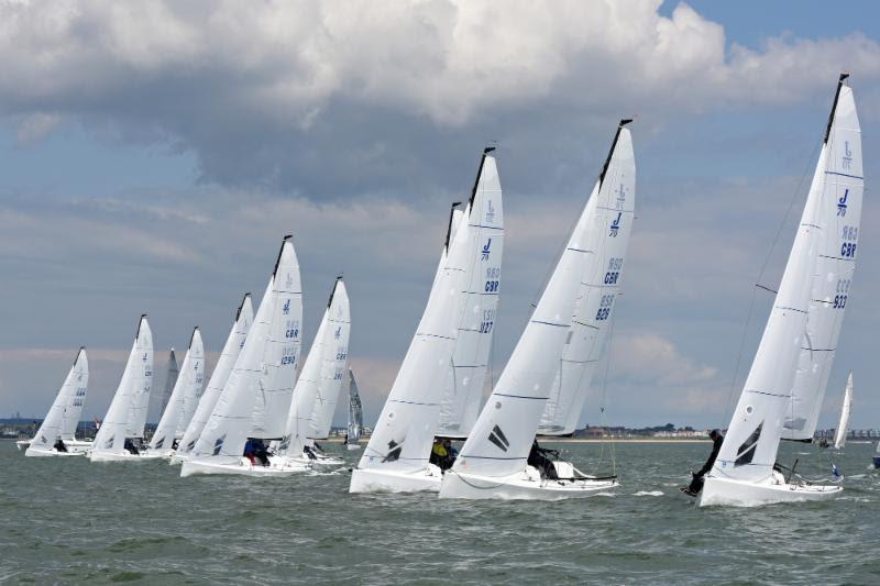 Close action for the J/70 class - RORC Vice Admiral's Cup 2019 photo copyright Rick Tomlinson / RORC taken at Royal Ocean Racing Club and featuring the J70 class