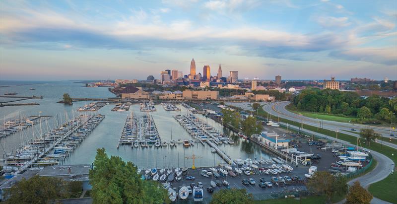 Cleveland is the site of the 2019 J/70 North Americans photo copyright Aerial Agents taken at Edgewater Yacht Club and featuring the J70 class