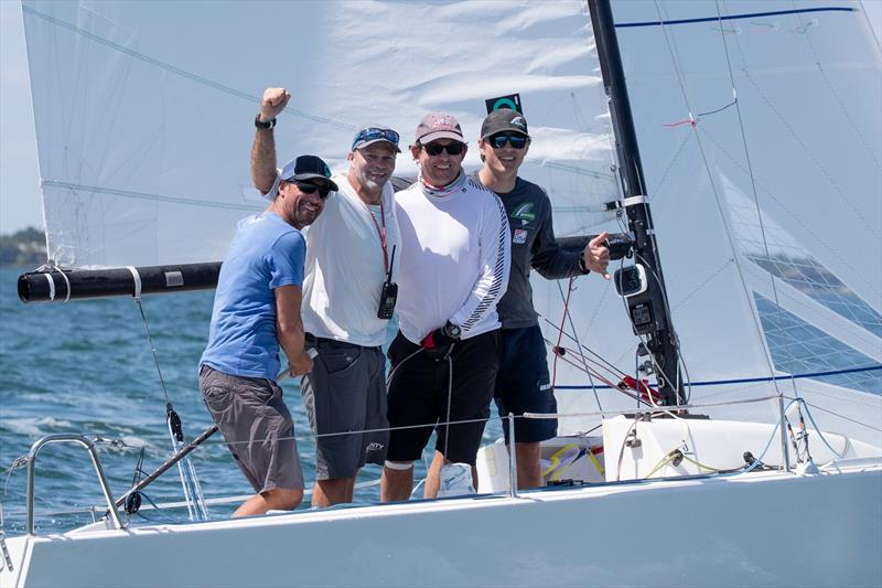 Travis Odenbach and crew on 'Honey Badger' win J/70 Class - Bacardi Cup Invitational Regatta photo copyright Matias Capizzano taken at Biscayne Bay Yacht Club and featuring the J70 class