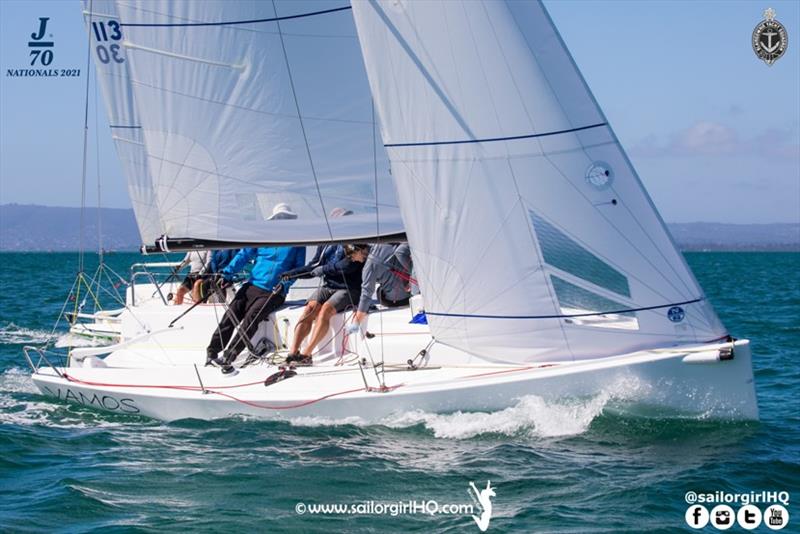 Vamos edging ahead - 2021 J70 Australian Championships day 2 photo copyright Nic Douglass / www.AdventuresofaSailorGirl.com taken at Blairgowrie Yacht Squadron and featuring the J70 class