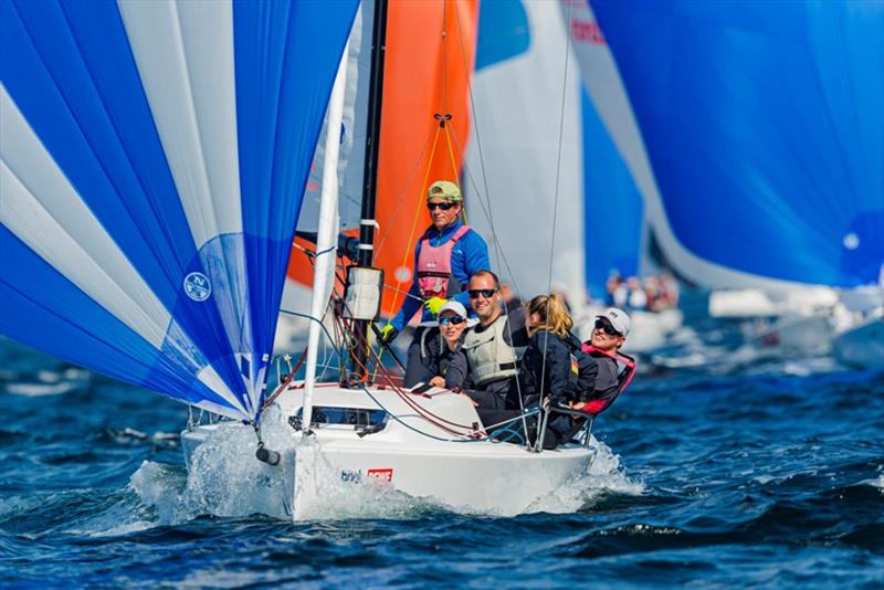 Claas Lehmann (NRV Hamburg) steered his J/70 to second place on the first day of Kieler Woche 2021. - photo © Sascha Klahn