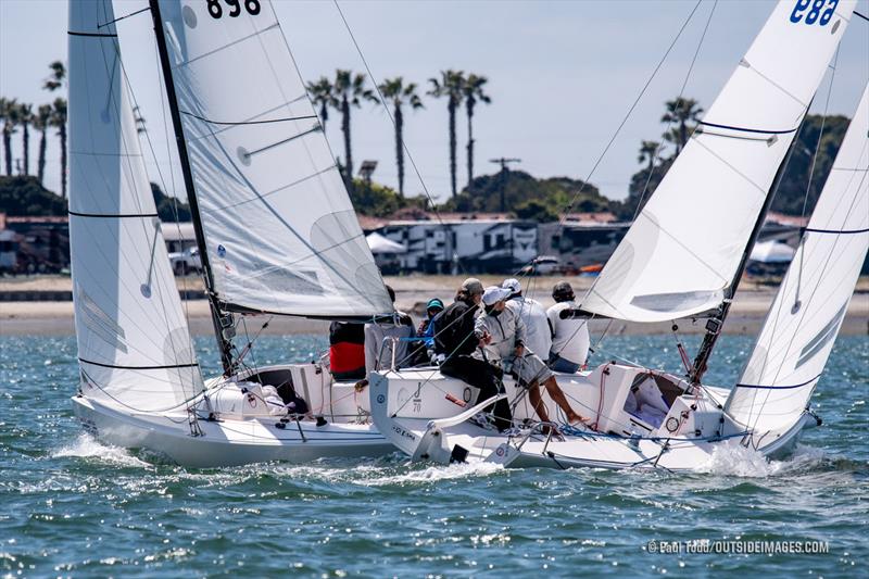 J/70 teams enjoy close racing on South San Diego Bay on the third and final day of the Helly Hansen Sailing World Regatta San Diego. - photo © Paul Todd/Outside Images
