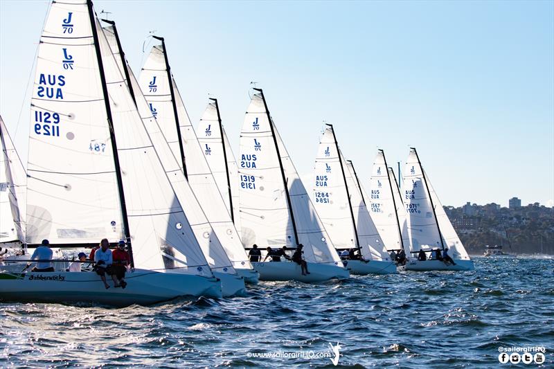 Lining up - J70 Australian Championship 2022 photo copyright Nic Douglass @sailorgirlhq taken at Cruising Yacht Club of Australia and featuring the J70 class