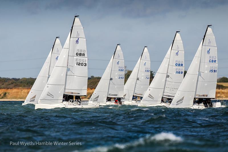 Hamble Winter Series racing from 2021 photo copyright Paul Wyeth / www.pwpictures.com taken at Hamble River Sailing Club and featuring the J70 class