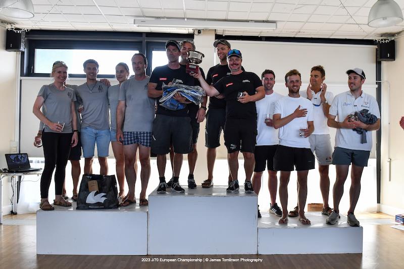 2023 J/70 European Championship Prize Giving photo copyright James Tomlinson taken at Weymouth & Portland Sailing Academy and featuring the J70 class