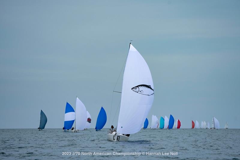 2023 J/70 North American Championship day 1 photo copyright Hannah Lee Noll taken at Chicago Yacht Club and featuring the J70 class