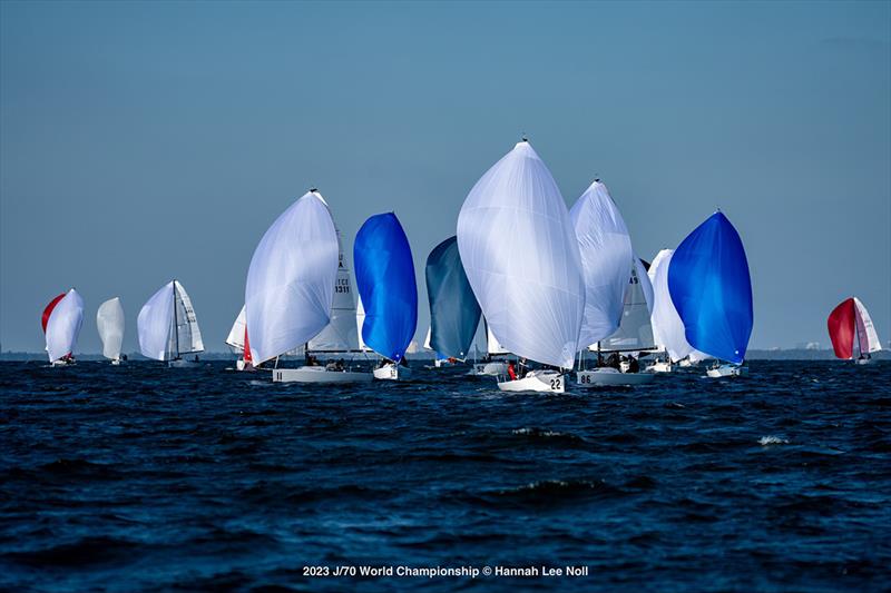 2023 J/70 World Championship - Day 2 photo copyright Hannah Lee Noll taken at St. Petersburg Yacht Club, Florida and featuring the J70 class