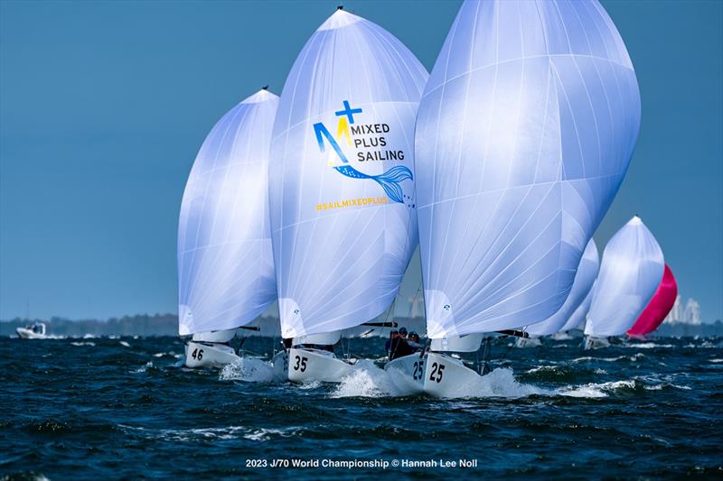 2023 J/70 World Championship - Day 2 photo copyright Hannah Lee Noll taken at St. Petersburg Yacht Club, Florida and featuring the J70 class