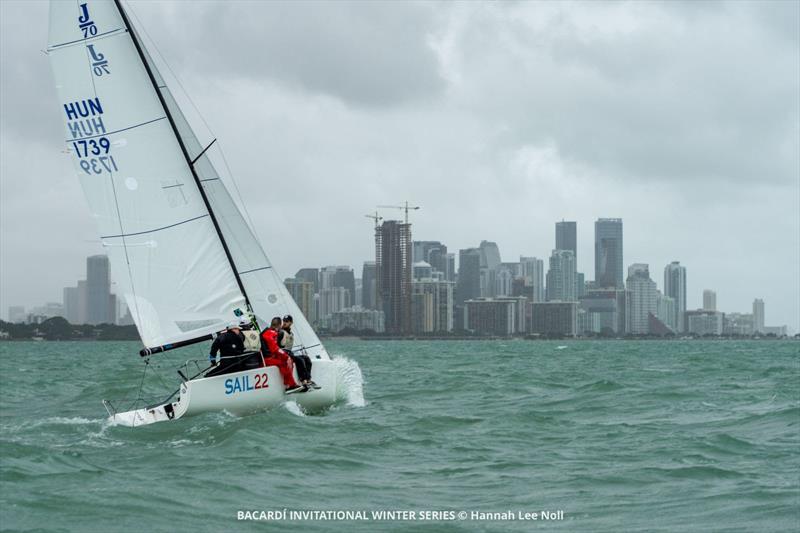 Bacardi Winter Series Event 1: Gyorgy Molnar / Peter Czegai / Mate Pumucz / Tamas Puskas / Howard Kanner riding the breeze on ‘Jedi Business' photo copyright Hannah Lee Noll taken at Shake-A-Leg Miami and featuring the J70 class