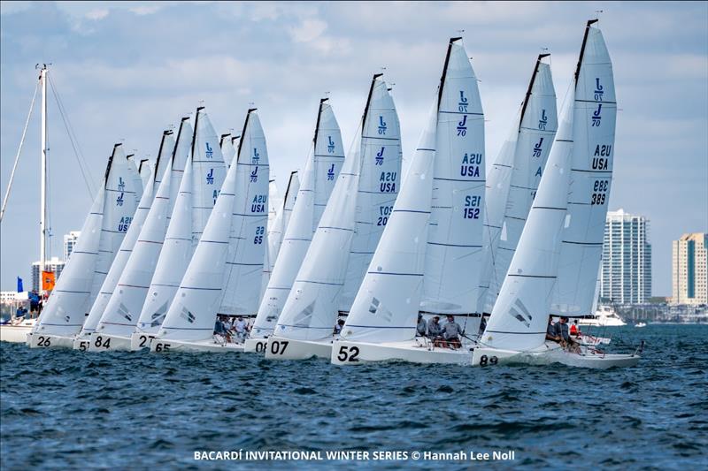 J/70: A rollercoaster ride on the final day of Bacardi Winter Series 2023/2024 Event 2 in Miami, USA photo copyright Hannah Lee Noll taken at  and featuring the J70 class