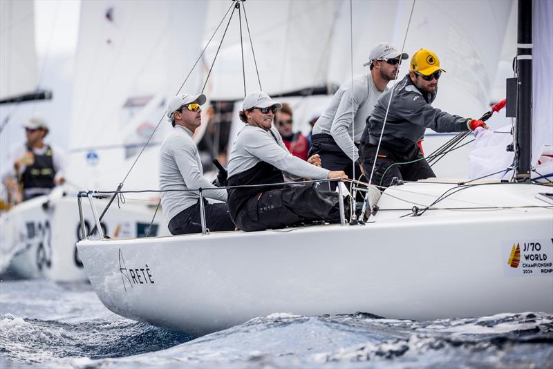 Arete (BRA) on day 1 of the Sandberg Estates J/70 Worlds in Palma photo copyright SailingShots by María Muiña taken at Real Club Náutico de Palma and featuring the J70 class