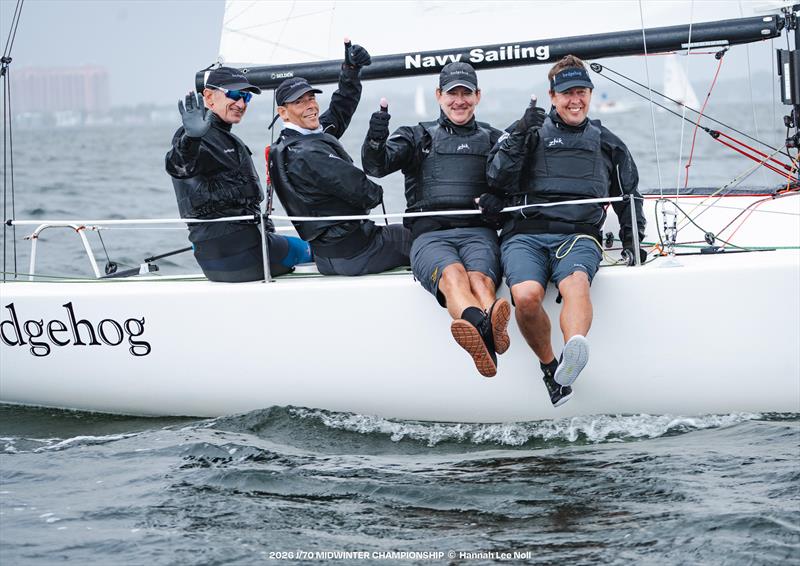 Alec Cutler's Hedgehog during the 2026 J/70 Midwinter Championship - photo © Hannah Lee Noll