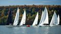 HRCS sailors racing J/80s on the Hudson River