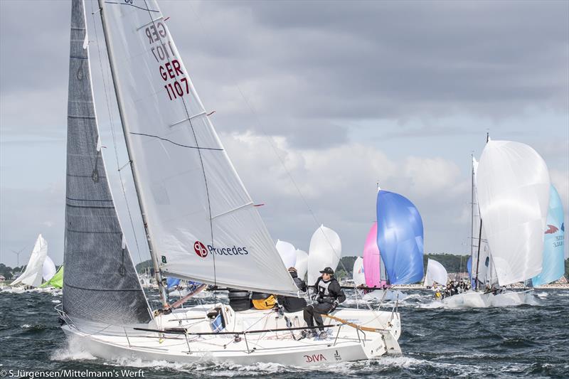 Diva during the J/80 Worlds at Kiel photo copyright Sven Jürgensen / Mittelmann's Werft taken at Kieler Yacht Club and featuring the J80 class