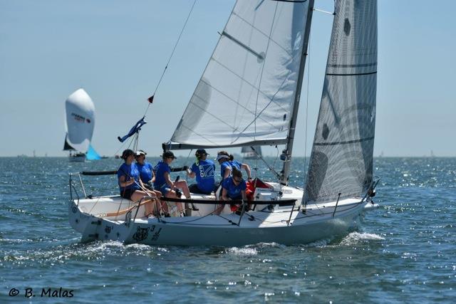 Stunning racing conditions on Sunday at the Dubarry Women's Open Keelboat Championship photo copyright B. Malas taken at Hamble River Sailing Club and featuring the J80 class
