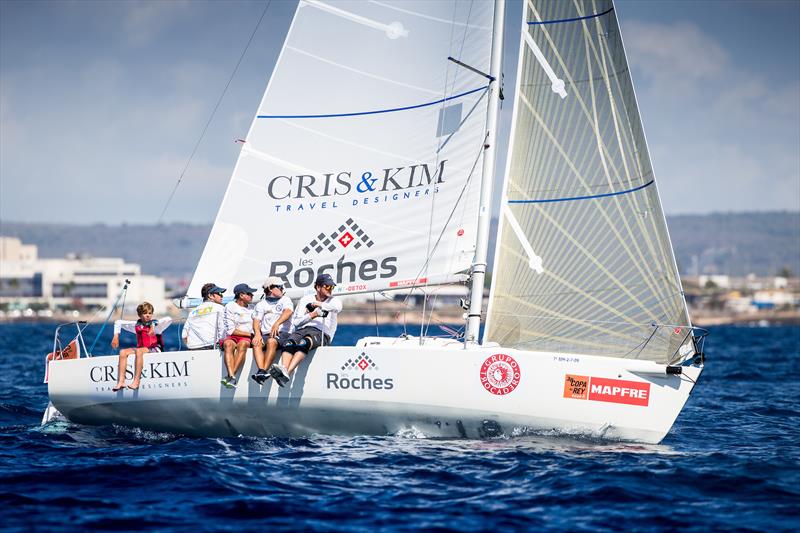 Les Roches-Cris&Kim Travel, 2nd overall in Herbalife Nutrition J80 on day 2 at 38 Copa del Rey MAPFRE photo copyright María Muiña / Copa del Rey MAPFRE taken at Real Club Náutico de Palma and featuring the J80 class