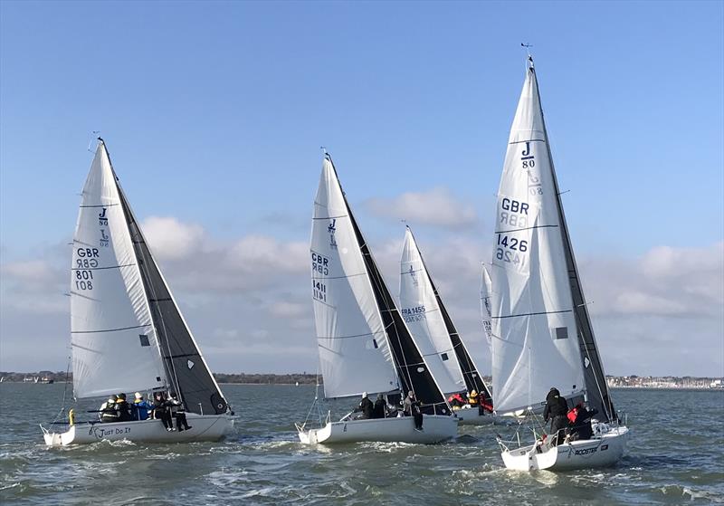 J80s start Race 5 of the LTSC Solent Circuit photo copyright Robin Milledge taken at Lymington Town Sailing Club and featuring the J80 class