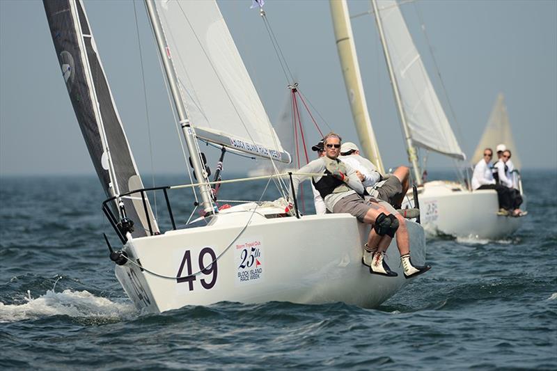 R80 is third in the J/80s after day one of Block Island Race Week photo copyright www.photoboat.com taken at Storm Trysail Club and featuring the J80 class