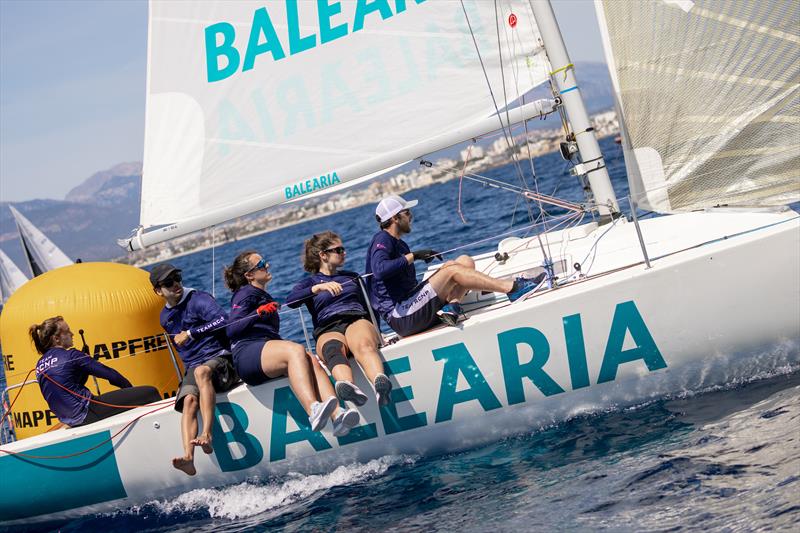 PalmaVela Day 2: Team Balearia RCNP, J80 photo copyright María Muiña / PalmaVela taken at Real Club Náutico de Palma and featuring the J80 class