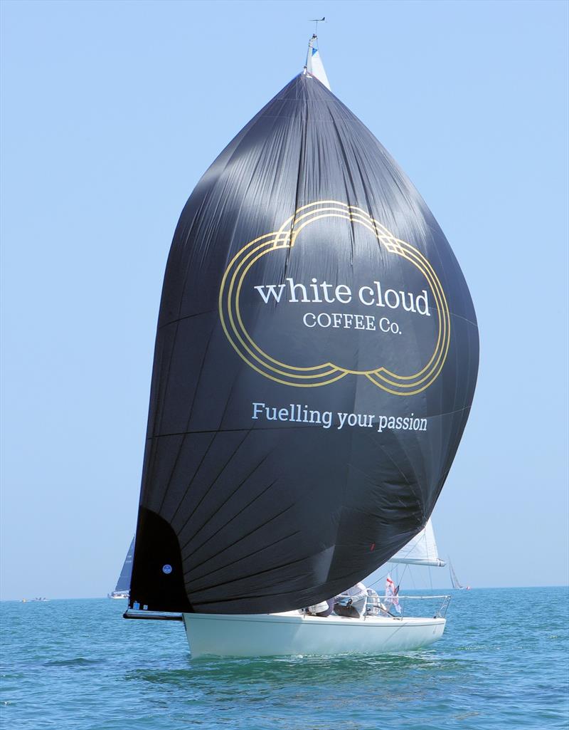 J80 downwind on Sunday at the International Paint Poole Regatta 2026 photo copyright Mark Jardine taken at Parkstone Yacht Club and featuring the J80 class