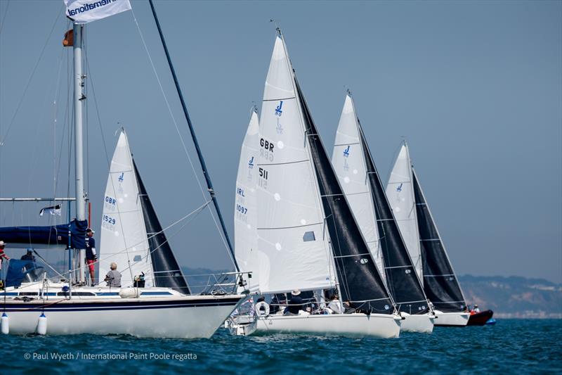 J80 Start on Sunday at the International Paint Poole Regatta 2026 photo copyright Paul Wyeth / www.pwpictures.com taken at Parkstone Yacht Club and featuring the J80 class