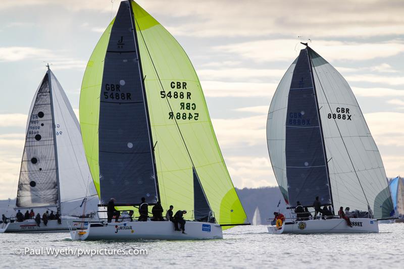 Garmin Hamble Winter Series day 7 photo copyright Paul Wyeth / www.pwpictures.com taken at Hamble River Sailing Club and featuring the J/88 class