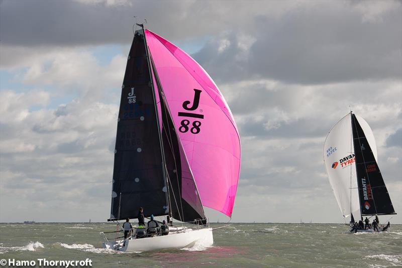 2017 Hamble Winter Series week 5 photo copyright Hamo Thornycroft / www.yacht-photos.co.uk taken at Hamble River Sailing Club and featuring the J/88 class