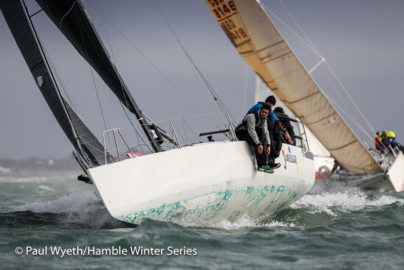 Jongleur on week 8 of HYS Hamble Winter Series photo copyright Paul Wyeth / www.pwpictures.com taken at Hamble River Sailing Club and featuring the J/88 class