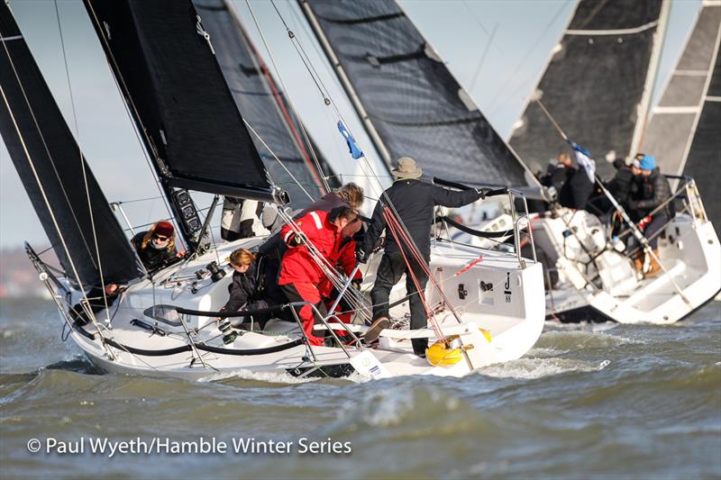 Final day of the HYS Hamble Winter Series 2019 photo copyright Paul Wyeth / www.pwpictures.com taken at Hamble River Sailing Club and featuring the J/88 class