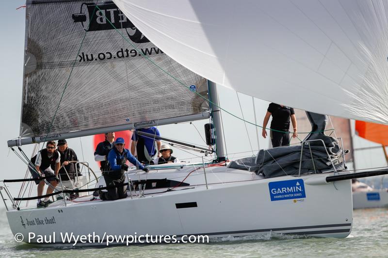 Garmin  Hamble Winter Series day 1 photo copyright Paul Wyeth / www.pwpictures.com taken at Hamble River Sailing Club and featuring the J/97 class