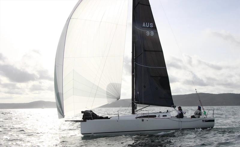 J/99 JEDI entering Pittwater photo copyright RPAYC taken at Royal Prince Alfred Yacht Club and featuring the J/99 class