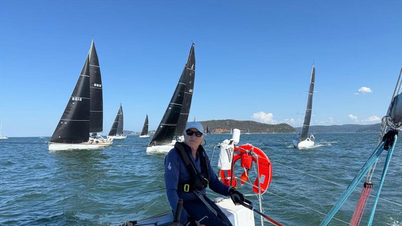 On board J99 Veloce looking back at same design Verite (sail 4411) in the race to Coffs - Pittwater to Coffs Harbour Yacht Race - photo © Veloce