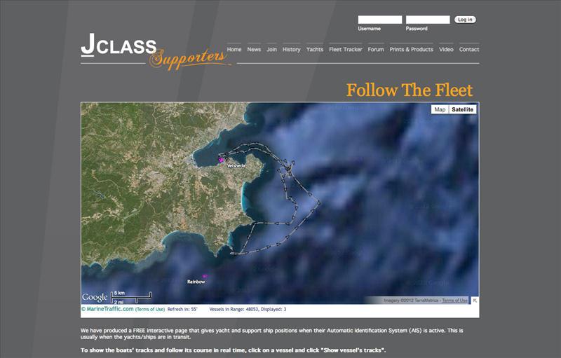 The J Class Fleet Tracker photo copyright J Class Supporters taken at  and featuring the J Class class