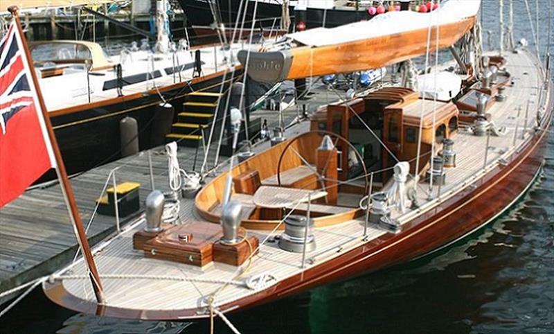 Sophie, a 90ft scale replica of the J Class Endeavour, with her `wooden` Southern Spars rig photo copyright Southern Spars taken at  and featuring the J Class class
