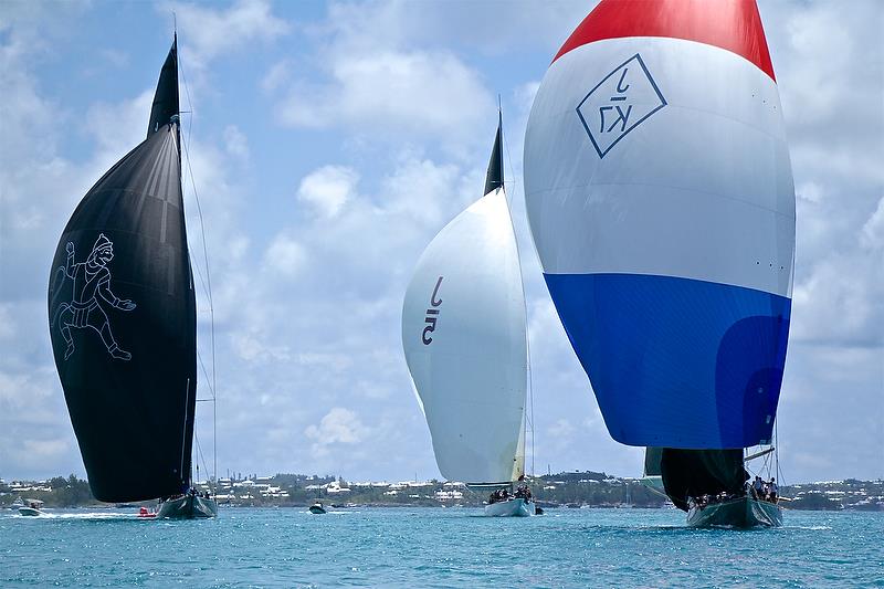 J Class racing ahead of the first day of racing in America's Cup 35th Match Race Day1 - Regatta Day 17, June 17, 2017 (ADT) photo copyright Richard Gladwell taken at  and featuring the J Class class