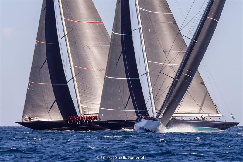 Close J Class racing on day 4 at the Maxi Yacht Rolex Cup - photo © Francesco Ferri / Studio Borlenghi