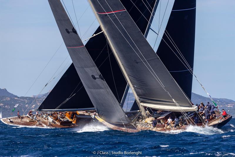 Close J Class racing on day 4 at the Maxi Yacht Rolex Cup photo copyright Francesco Ferri / Studio Borlenghi taken at Yacht Club Costa Smeralda and featuring the J Class class