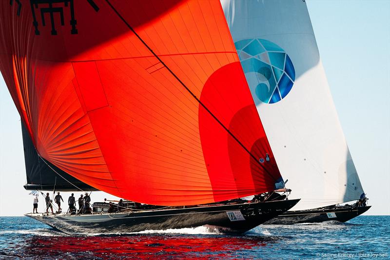 Ibiza JoySail Day 4: The J Class, Svea and Topaz in Ibizan waters photo copyright Sailing Energy taken at  and featuring the J Class class
