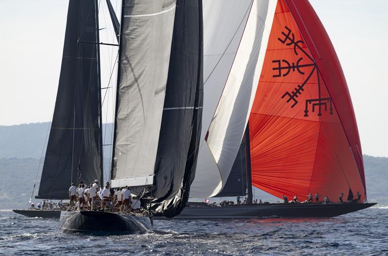 Svea crosses Rainbow in the J Class on Day 1 of Les Voiles de Saint-Tropez - photo © Lloyd Images