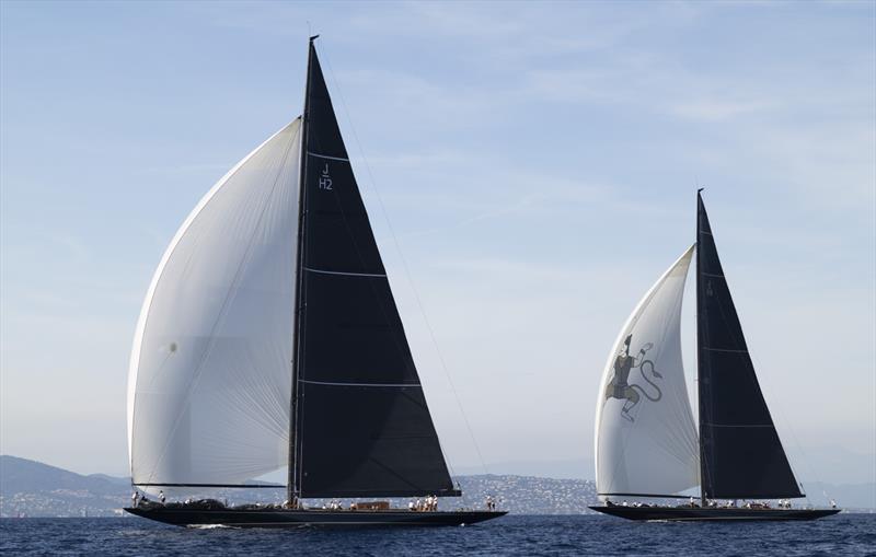 Rainbow just ahead of Hanuman in the J Class on Day 1 of Les Voiles de Saint-Tropez - photo © Lloyd Images