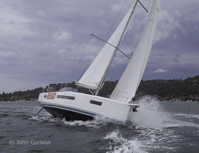 The new(ish) Jeanneau Sun Odyssey 490 - quick and accelerates well in the blow photo copyright John Curnow taken at Royal Prince Alfred Yacht Club and featuring the Jeanneau class