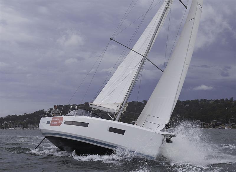 Her lines show that she is all about an express ride, but one that is also safe and enjoyable - Jeanneau Sun Odyssey 490 photo copyright John Curnow taken at Royal Prince Alfred Yacht Club and featuring the Jeanneau class